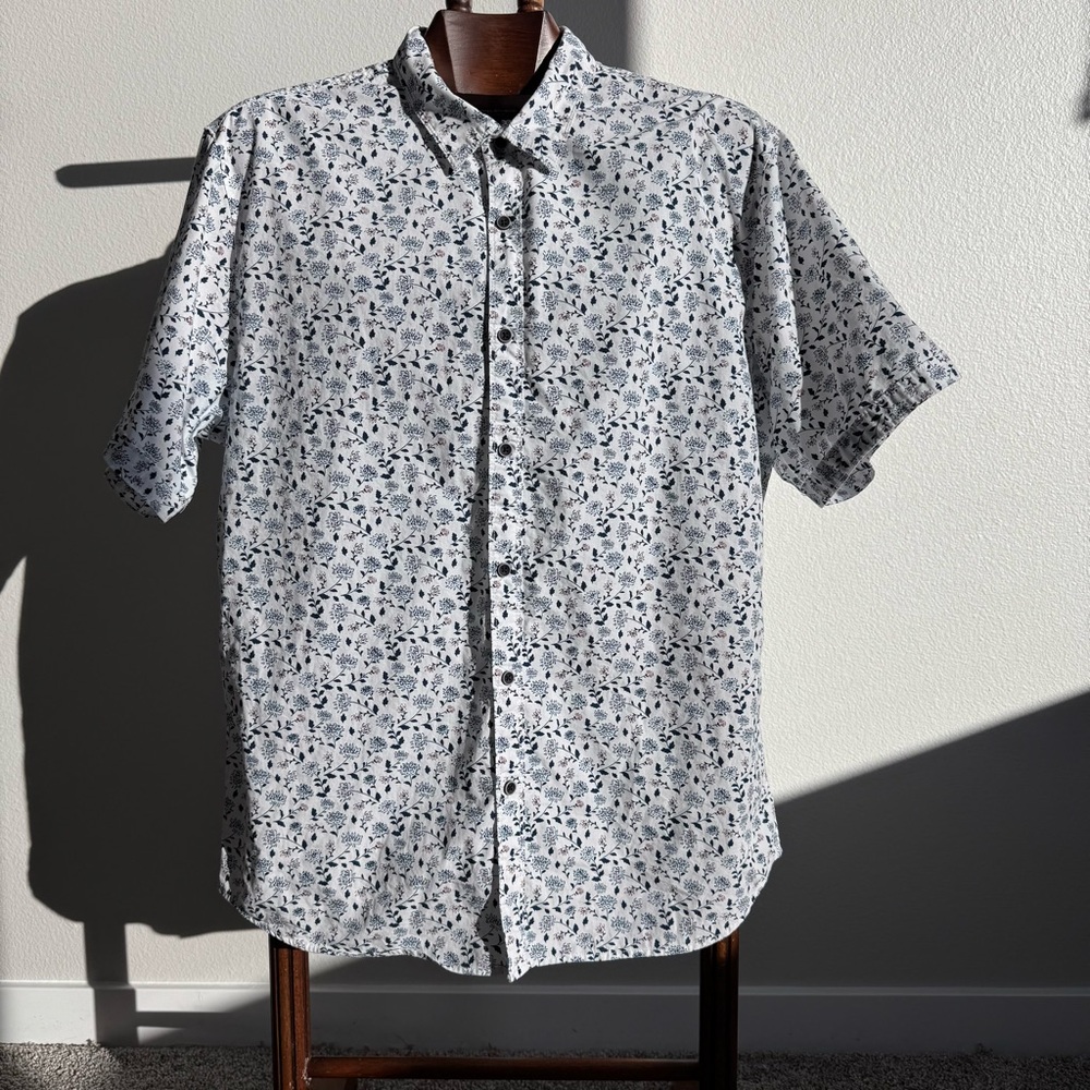 Michael Brandon Men’s XL Floral Short Sleeve Button Up Cotton Shirt